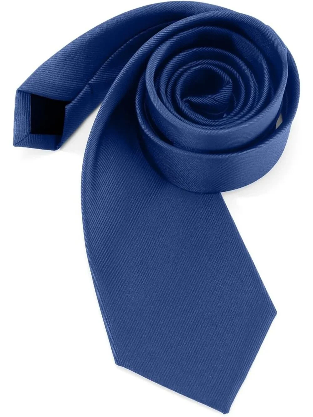 Men's Dark Blue Twill Diagonal Textured Silk Formal Necktie For Business Dress